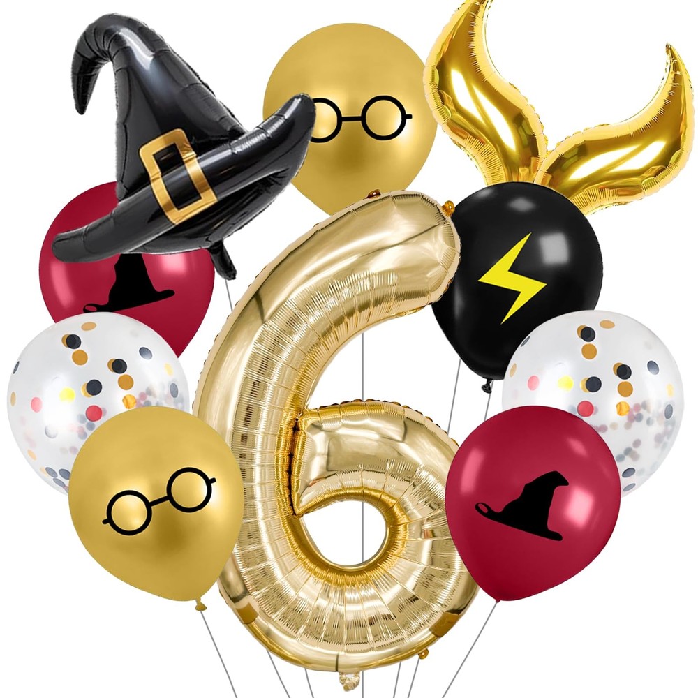40-inch Number Magic Wizard School Balloons, Magic Wizard Themed Party Decora…