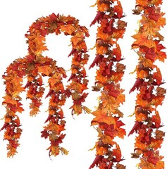 4 Pack Fall Leaf Garland, Total 23.6Ft Artificial Fall Vines Autumn Garland Fall