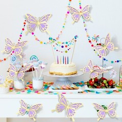 12 Pcs Large Butterfly Party Decoration Paper Butterfly Stickers in 2 Differe…