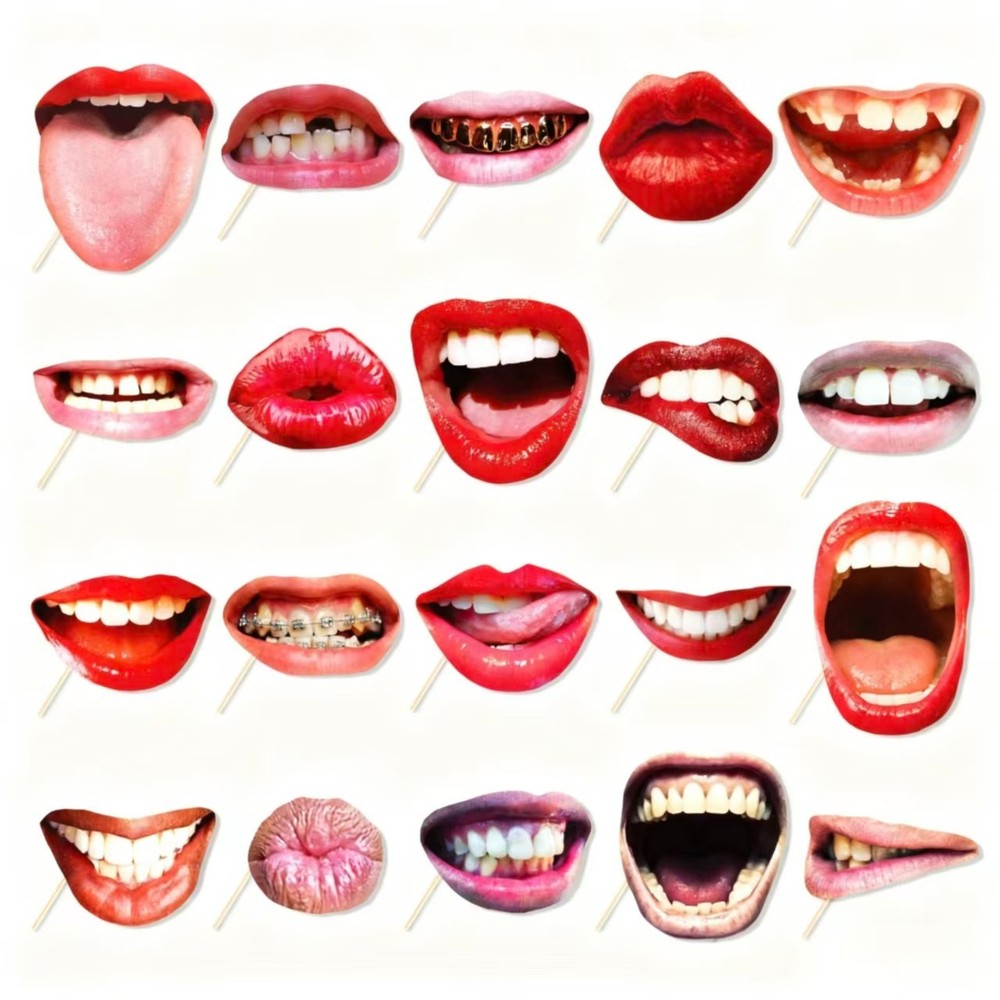 Funny Mouth Photo Booth Prop Birthday Hen Party Fancy Dress Mask Cosplay 20pcs