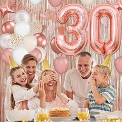 30th Birthday Decorations Rose Gold Balloon Arch Kit Blush Pink Party Decor