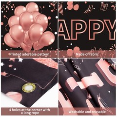Pimvimcim Happy 100th Birthday Banner 1 Count (Pack of 1), Rose Gold