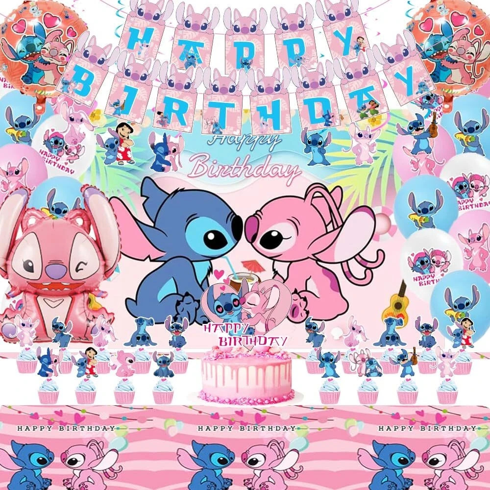 Pink Stitch Birthday Party Supplies Stitch Party Decorations Include Banner B…