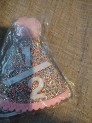 HALF BIRTHDAY HAT 1/2 with CANDLES brand new in package! FUN!!