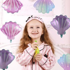 Shell Foil Balloon Sea Mylar Balloons for Baby Shower Ocean Themed Party Deco…