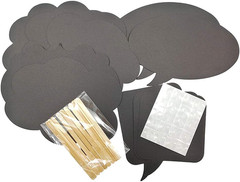 Photo Booth Props Kit,Writable Black Paper Card Board Photographing Props for We