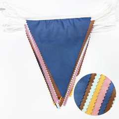 32Ft Boho Party Decorations Retro Colored Fabric Triangle Banner Flag Pennant Bu