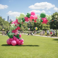 EICUECUE Pink and Green Balloons Garland Arch Kit 183Pcs – 5 10 12 18 inch Di…