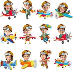 60pcs Pilot Airplane Cutouts Aircraft Bulletin Board Decorations Adventure Tr…