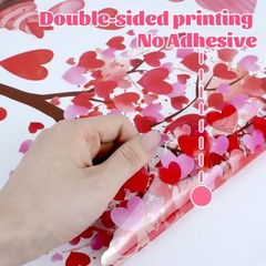 6 Sheet Valentines Day Decorations Heart Window 24 x 36 inches, Pink