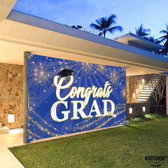Graduation Decorations 2026 Congrats Grad Banner – 72X44 Inch, Blue Graduation B