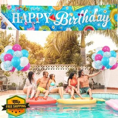 HAKOTI Pool Party Banner 9.8×1.9ft