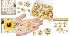 50 Pcs Tiny Craft Bees – Adorable Resin Bumble Bee Decor for Every Celebration
