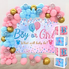Gender Reveal Balloon Box Set – Pink Blue Arch Garland, 141pcs Party Supplies