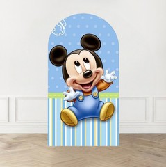 Mickey Mouse Prince Crown Arch Backdrop Cover Birthday Party Background Prop