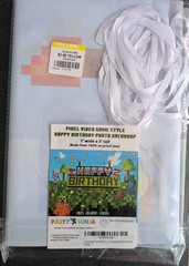 Minecraft Party Supplies Lot/Bundle 1 Backdrop, 2pk Balloons, Wrapping Paper.