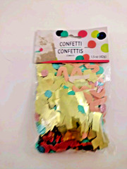 Colorful Birthday Banner 4 PCs Confetti, Unicorn Balloon, Cupcake Balloon
