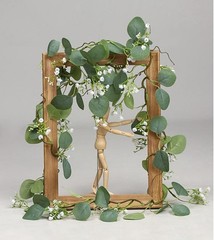 Artificial Eucalyptus Garland 4 Pack, Faux Babys Breath Flowers Gypsophila Vine