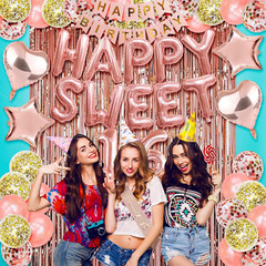 Happy Sweet 16 Balloons 16Th Birthday Decorations for Girl 16 Birthday Decoratio