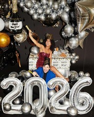 40 Inch Silver Number 2026 Balloons, Big Large Size Giant 2026 Number Balloon…