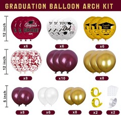 Graduation Decorations Class of 2026 – Maroon and Gold Graduation Decorations…