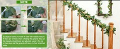 4 Packs 5.74 Ft Artificial Eucalyptus Garland Leaves with Flowers Artificial