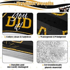 20 PCS Graduation Yard Signs – Black Gold Congrats Grad Lawn Stakes, Class of 20