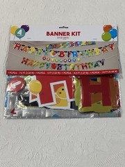 Amscan Happy Birthday Rainbow Banner Kit Set of 4 Colorful Party Decor New