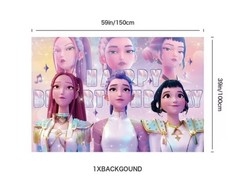 KPop Demon Hunters Birthday Party Decoration Backdrop 3×5 Ft Banner