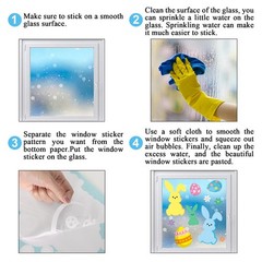 Easter Window Clings Window Decorations Extra Large Bunny Rabbit Colorful Floral