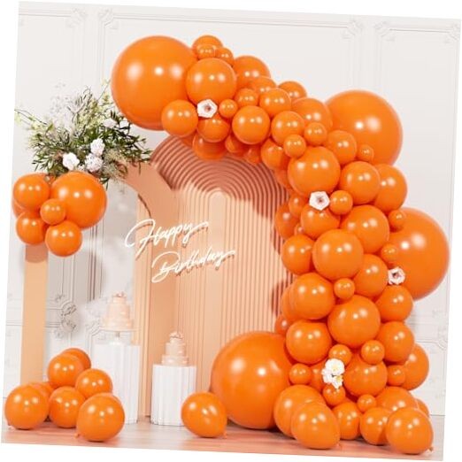 104pcs Balloons – 18/12/10/5 Inch Latex Balloons Garland Arch Different Orange