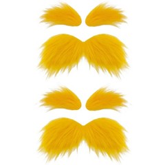 2 Sets Yellow Mustache and Eyebrows,Halloween Self Adhesive Faux…