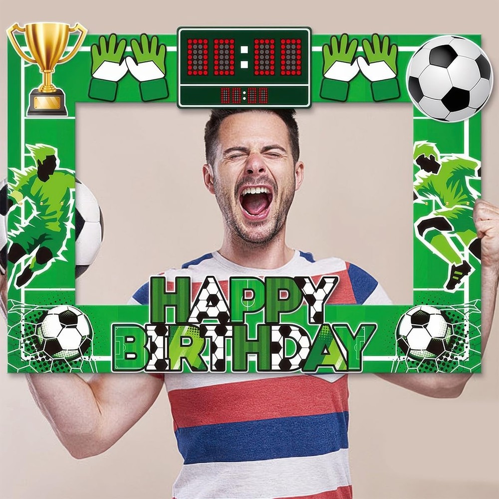 Soccer Party Photo Booth Props Frame Funny Football Themed Birthday Party Sel…