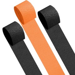 Black and Orange Crepe Paper Streamers Party Streamers Decorations1.7 in x 82…