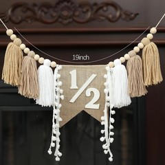 1/2 Birthday Banner 6 Months Decorations «Halfway to One» Baby Half Year NEW