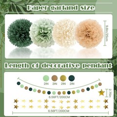 Boho Decorations Set, Sage Green Party Decorations Set, Boho Neutral Baby Sho…