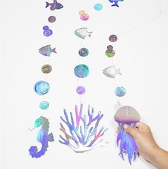 Iridescent Under The Sea Party Decorations Holographic Bubble Garland Decoration