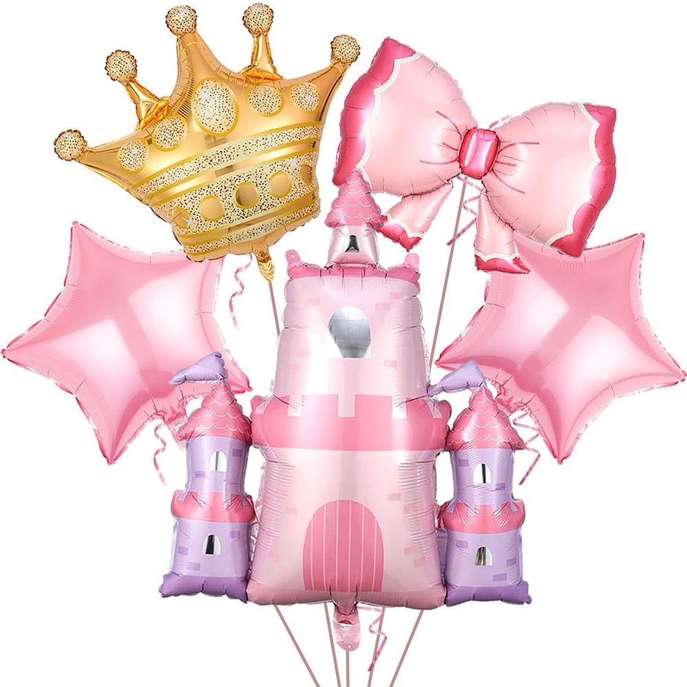 Castle Balloons 5 Pcs Princess Balloons Pink Castle Balloon for Baby Shower P…