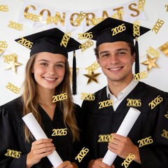 2000 PCS 2.1oz Gold Graduation Table Confetti Class Of 2026 Party Decor