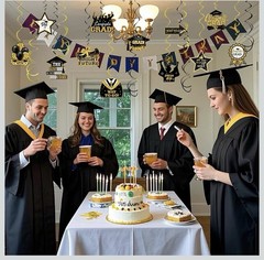 36 Pieces Graduation Decorations – Graduation Hanging Swirl Congrats