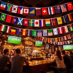 48 Count International Flags Flag Set | Perfect Decoration for World Cup Parties