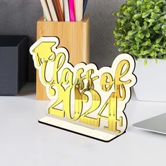 Graduation Decorations Class of 2024 Gold Centerpiece Desktop Ornament