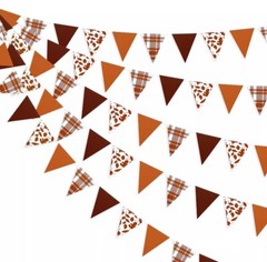 pinkblume Fall Party Decorations Maple Leaf Pennant Banner Triangle Hanging Fall
