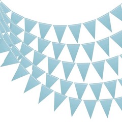 5 Pcs 10 Feet Light Blue Pennant Banner Flags String Triangle Hanging Triangl…