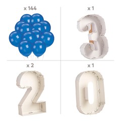 2022 Stand-Up Mosaic Kit with Blue Balloons, Graduation, Party Decor, 148 Pieces