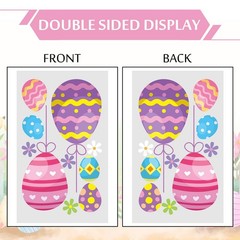Easter Window Clings Window Decorations Extra Large Bunny Rabbit Colorful Floral