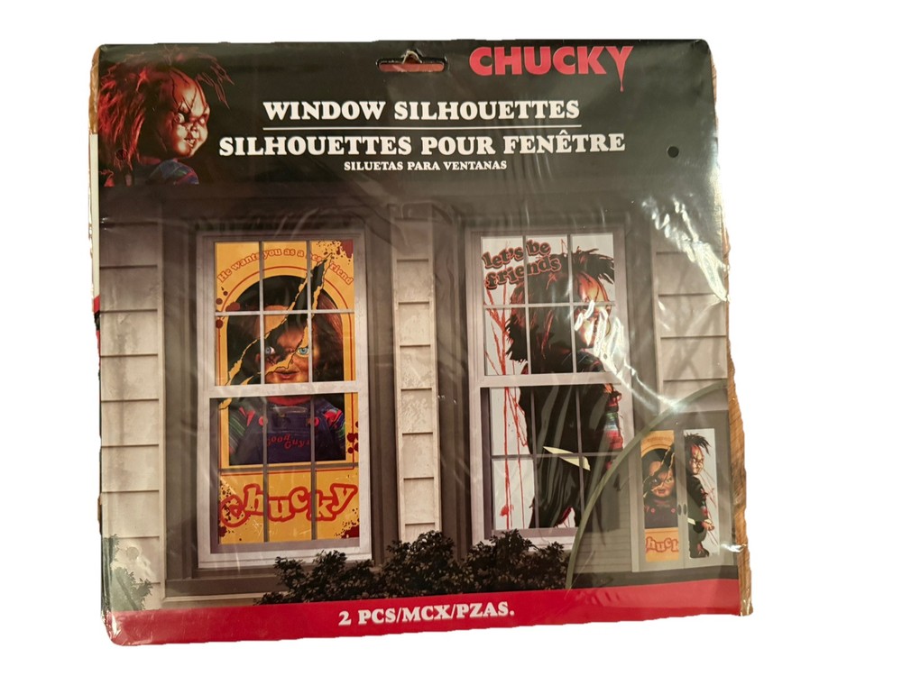 CHUCKY CHILD’S PLAY Window Door Silhouettes Halloween Party Decorations Horror