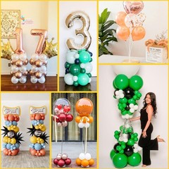 Balloon Column Kit Set of 2, 2 Set Balloon Table Stands, 6.56 Ft Reusable Met…