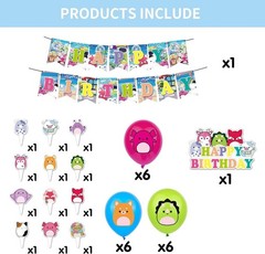 32 Piece Squishmellow Birthday Party Set With Balloons