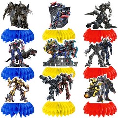 Transformers Birthday Party Centerpieces Set Bumblebee 3D Paper Honeycomb Stand